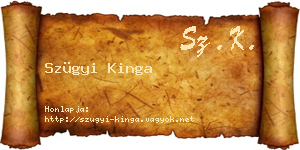 Szügyi Kinga névjegykártya