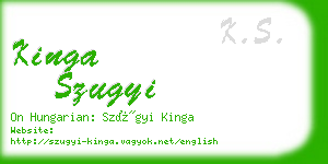 kinga szugyi business card